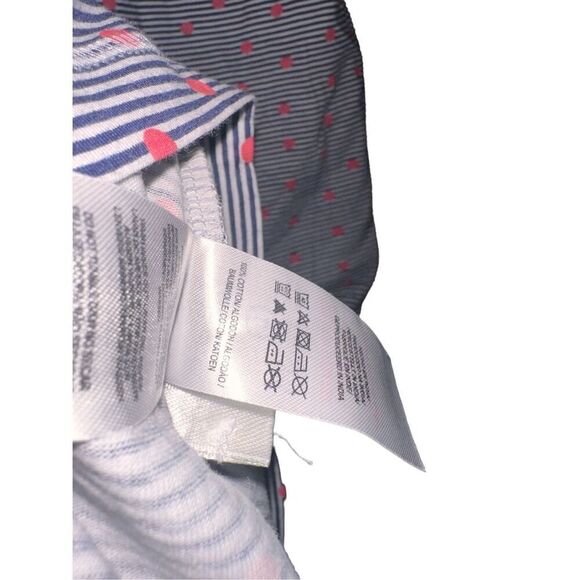 BEAUTIFUL LOVE TO LOUNGE DRESS IN striped blue and white with pink polka dots PR - Picture 4 of 6